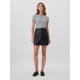 Vegan-Leather Mini Skirt