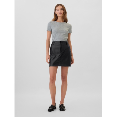 갭 Vegan-Leather Mini Skirt