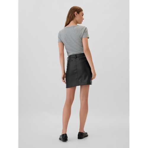 갭 Vegan-Leather Mini Skirt