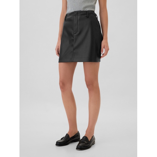 갭 Vegan-Leather Mini Skirt