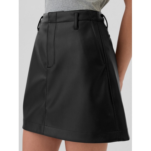 갭 Vegan-Leather Mini Skirt