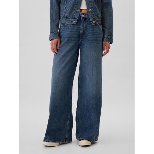 갭 Mid Rise Drapey Soft Baggy Jeans