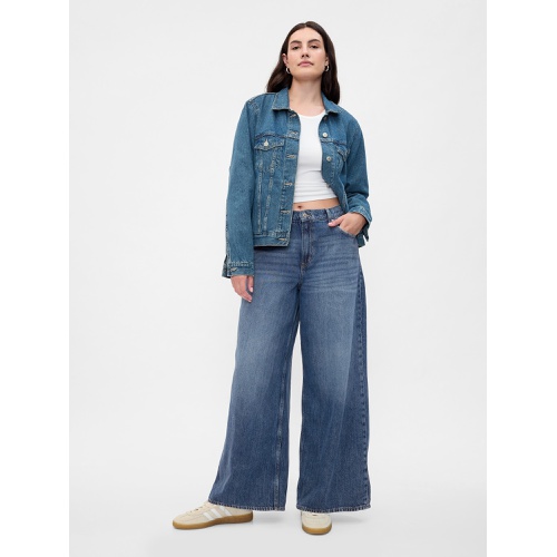 갭 Mid Rise Drapey Soft Baggy Jeans