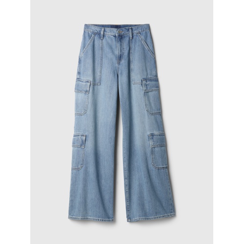 갭 Mid Rise Drapey Soft Baggy Cargo Jeans