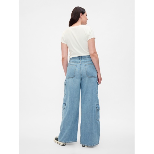 갭 Mid Rise Drapey Soft Baggy Cargo Jeans