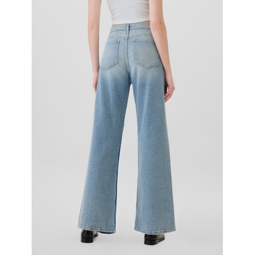 갭 High Rise Studded Wide-Leg Jeans