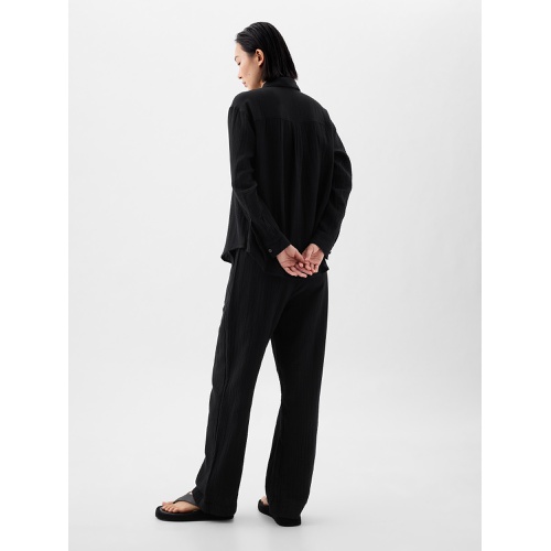 갭 Mid Rise Gauze Wide-Leg Pull-On Pants