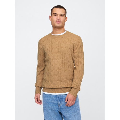 갭 CashSoft Cable-Knit Crewneck Sweater