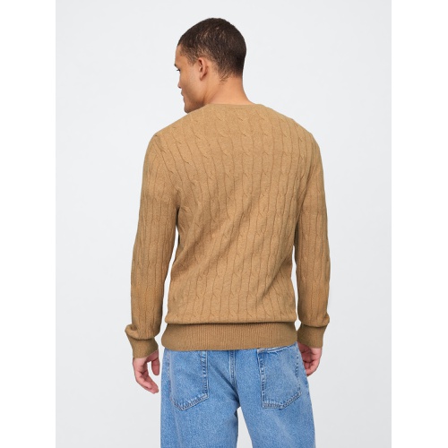 갭 CashSoft Cable-Knit Crewneck Sweater