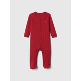 Baby Ribbed Two-Way Zip One-Piece