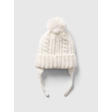 Toddler Cable-Knit Poof Beanie