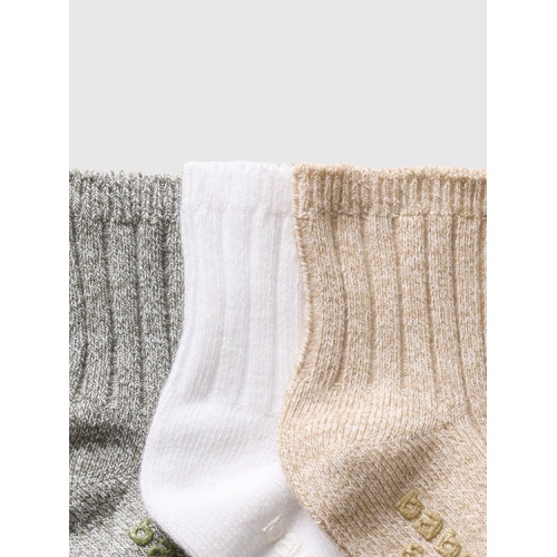 갭 babyGap Ribbed Crew Socks (3-Pack)