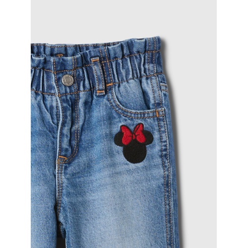 갭 babyGap | Disney Minnie Mouse Fleece-Lined Paperbag Mom Jeans