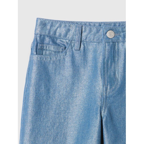 갭 Kids Shine High Rise Wide-Leg Ankle Jeans