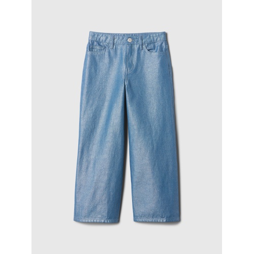 갭 Kids Shine High Rise Wide-Leg Ankle Jeans