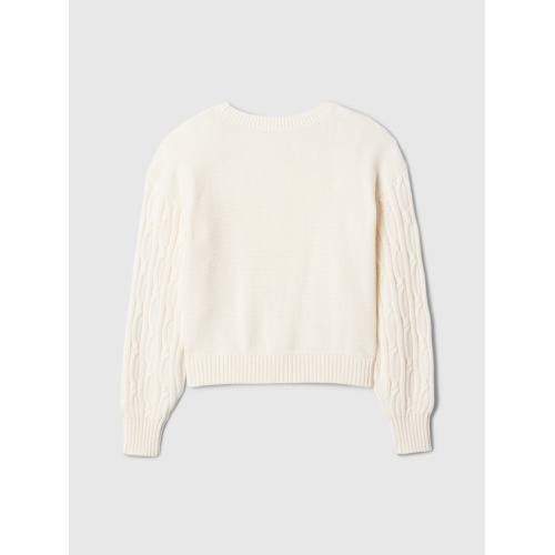 갭 Kids Cable-Knit Crewneck Sweater