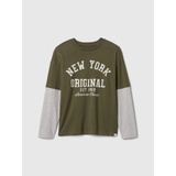 Kids Relaxed Double-Layer Graphic T-Shirt