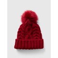 Cable-Knit Poof Beanie