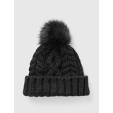 Cable-Knit Poof Beanie