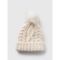 Cable-Knit Poof Beanie