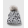 Cable-Knit Poof Beanie