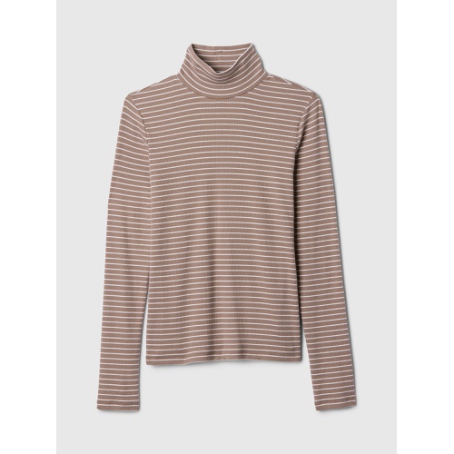 갭 Ribbed Stripe Turtleneck T-Shirt