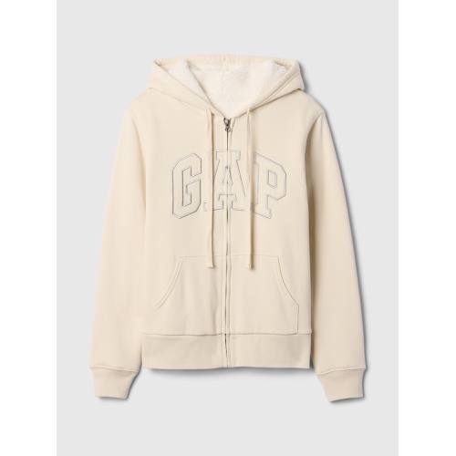 갭 Relaxed Gap Logo Sherpa-Lined Zip Hoodie