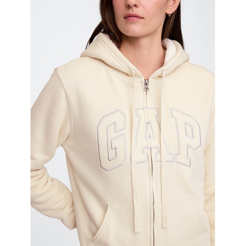 갭 Relaxed Gap Logo Sherpa-Lined Zip Hoodie