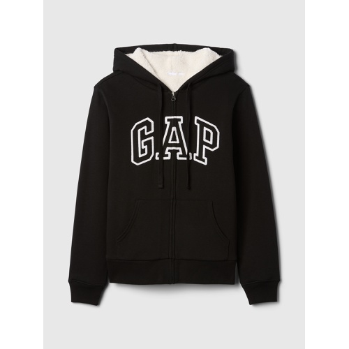 갭 Relaxed Gap Logo Sherpa-Lined Zip Hoodie