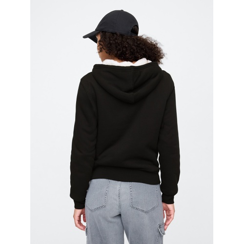 갭 Relaxed Gap Logo Sherpa-Lined Zip Hoodie