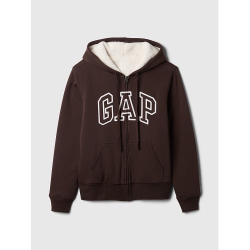 갭 Relaxed Gap Logo Sherpa-Lined Zip Hoodie