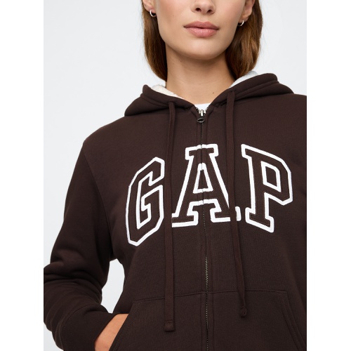 갭 Relaxed Gap Logo Sherpa-Lined Zip Hoodie