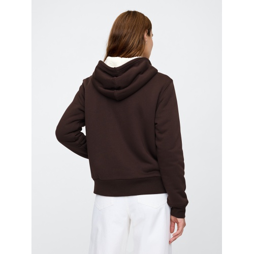 갭 Relaxed Gap Logo Sherpa-Lined Zip Hoodie