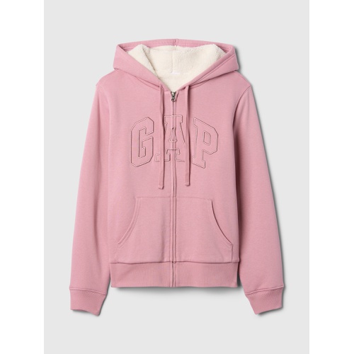 갭 Relaxed Gap Logo Sherpa-Lined Zip Hoodie