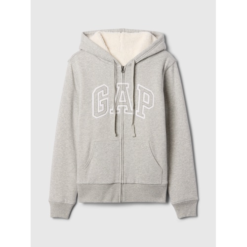 갭 Relaxed Gap Logo Sherpa-Lined Zip Hoodie