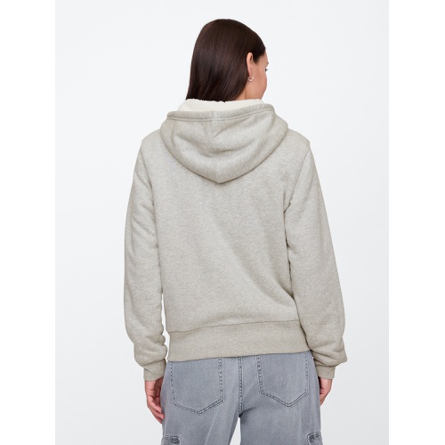 갭 Relaxed Gap Logo Sherpa-Lined Zip Hoodie