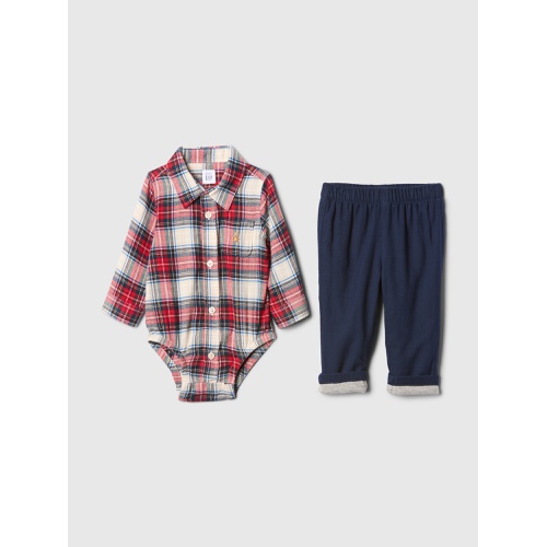 갭 Baby Flannel Two-Piece Outfit Set