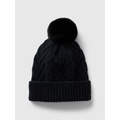 Kids CashSoft Cable-Knit Poof Beanie