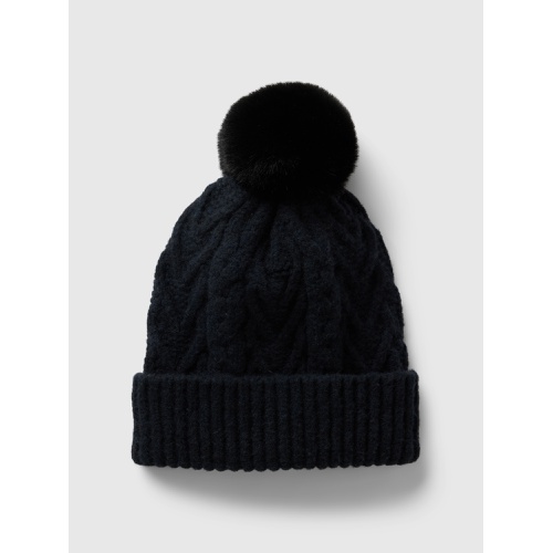 갭 Kids CashSoft Cable-Knit Poof Beanie