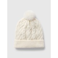 Kids CashSoft Cable-Knit Poof Beanie