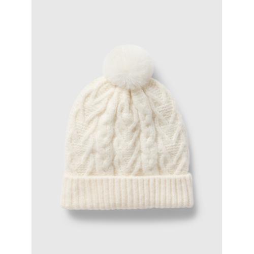 갭 Kids CashSoft Cable-Knit Poof Beanie