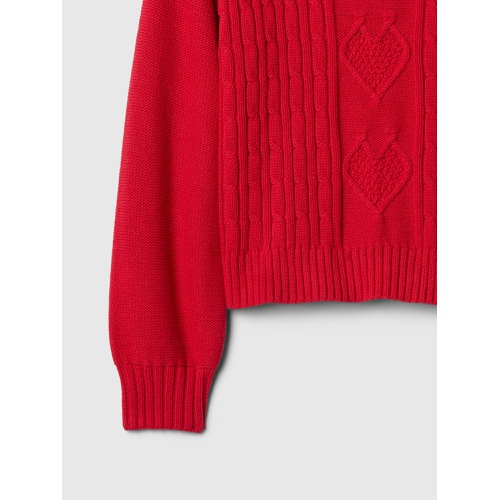 갭 Kids Relaxed Cable-Knit Heart Sweater