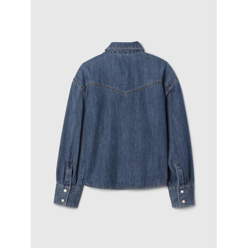 갭 Kids Oversized Denim Western Shirt