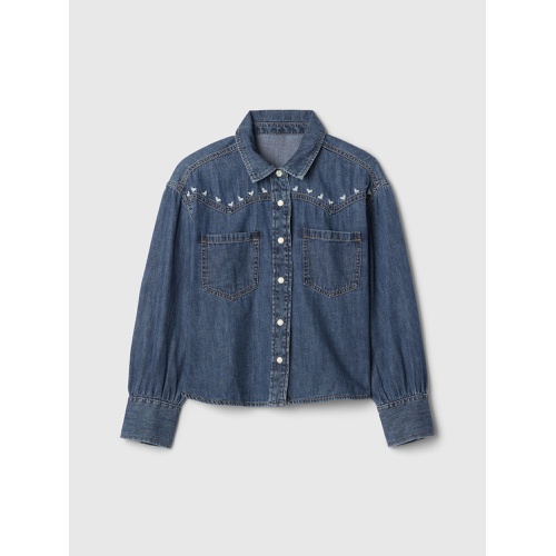 갭 Kids Oversized Denim Western Shirt