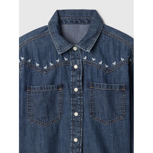 갭 Kids Oversized Denim Western Shirt