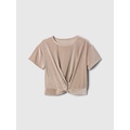 Kids Relaxed Velvet Twist-Hem Top