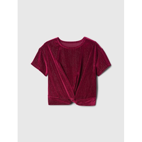 갭 Kids Relaxed Velvet Twist-Hem Top