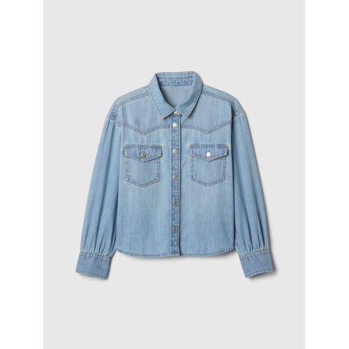 갭 Kids Oversized Denim Western Shirt