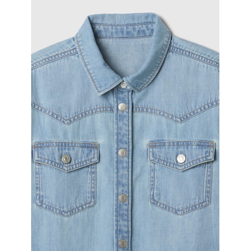 갭 Kids Oversized Denim Western Shirt