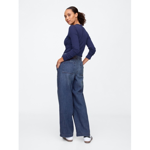 갭 High Rise Seamed Wide-Leg Pull-On Jeans